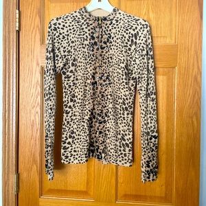 Belldini Animal Print Zip Up Sweater